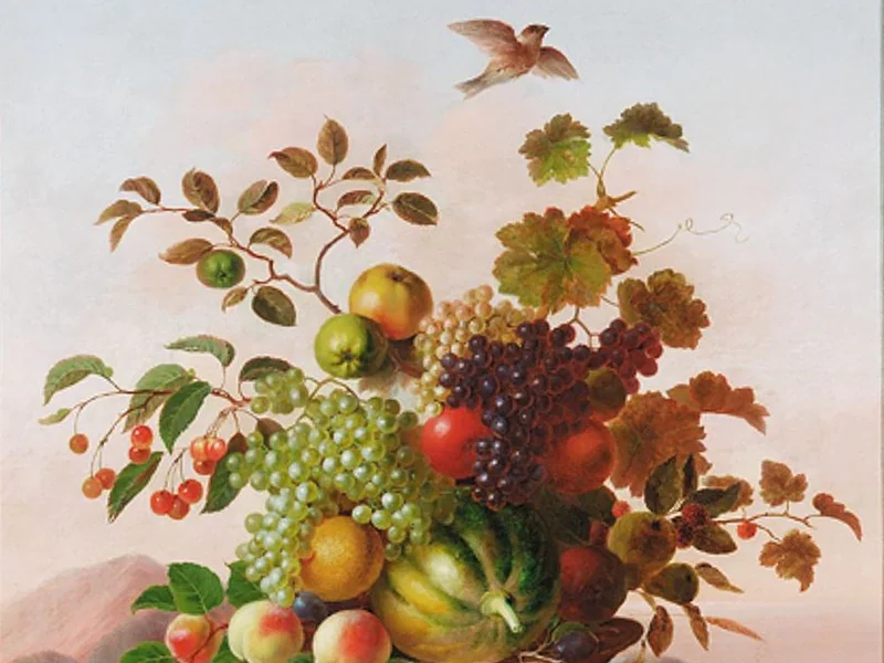 1765-Cladius Detlev Fritzsch - Meloni, pesche, uva e ciliegie, 1819